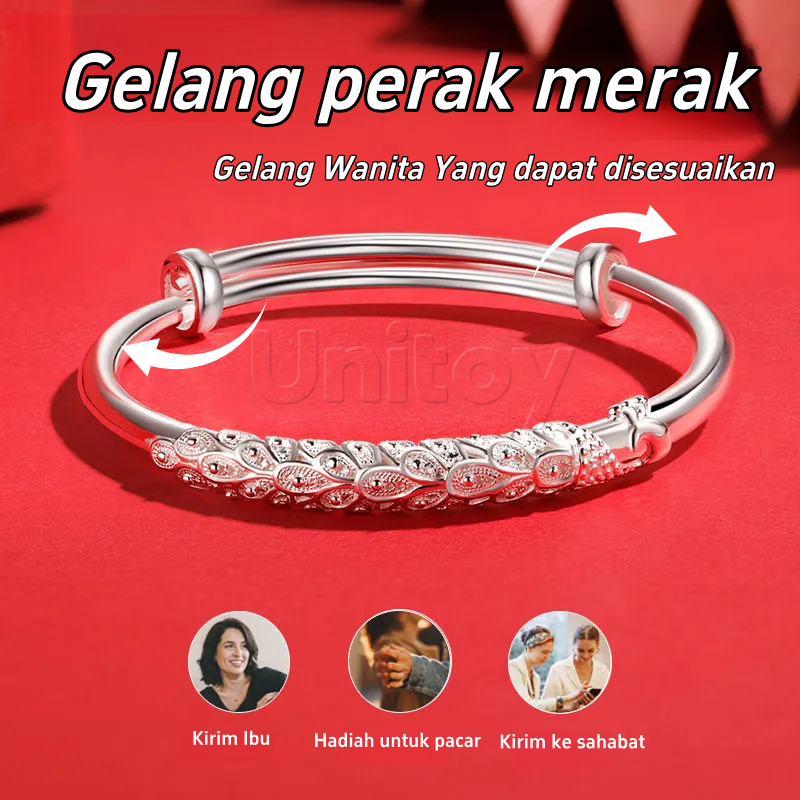 Gelang Merak Perak Asli999 Gelang Perak Murni untuk Hadiah Ibu dan Pelajar