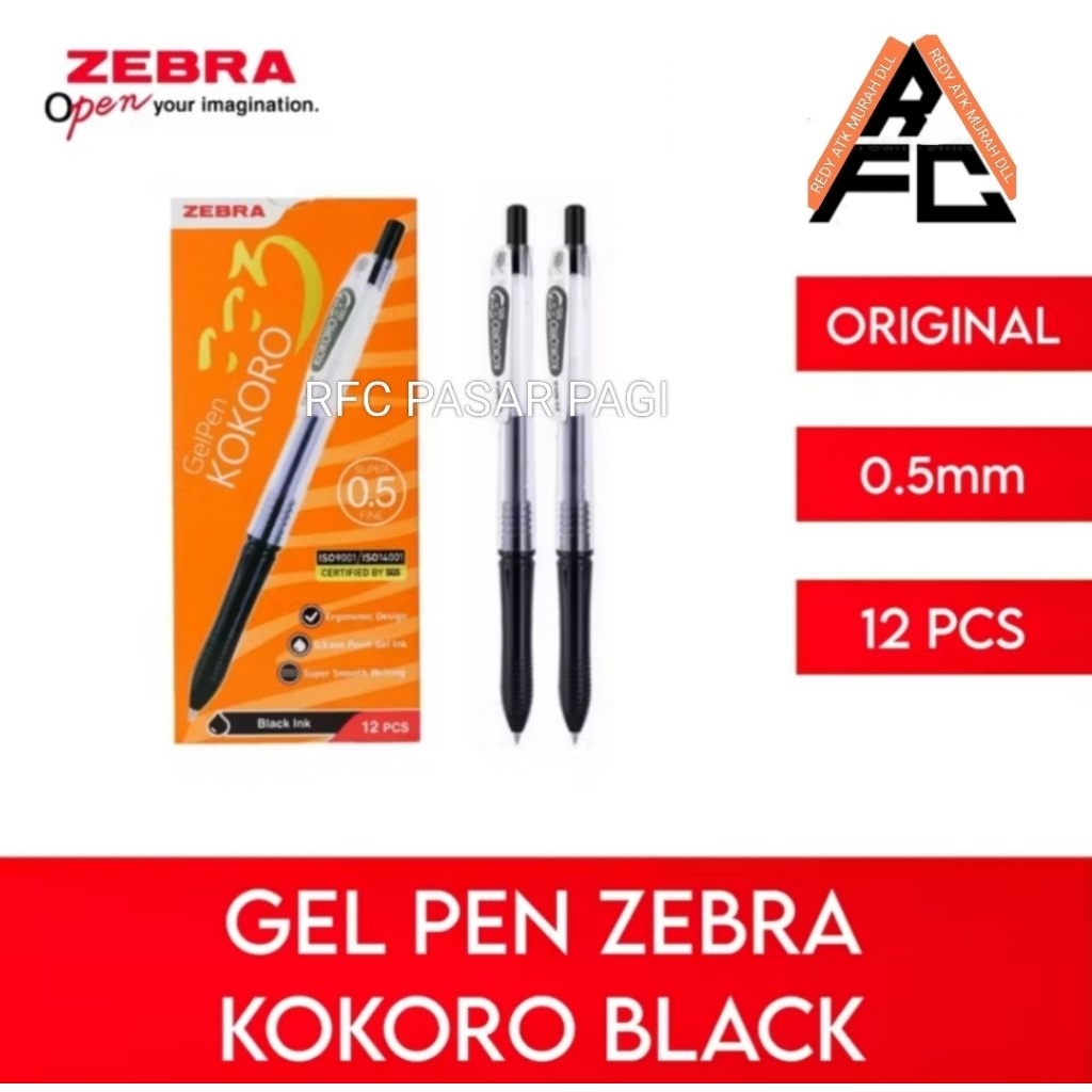 

Pen Gel Zebra Kokoro Gel Black Ink 0.5