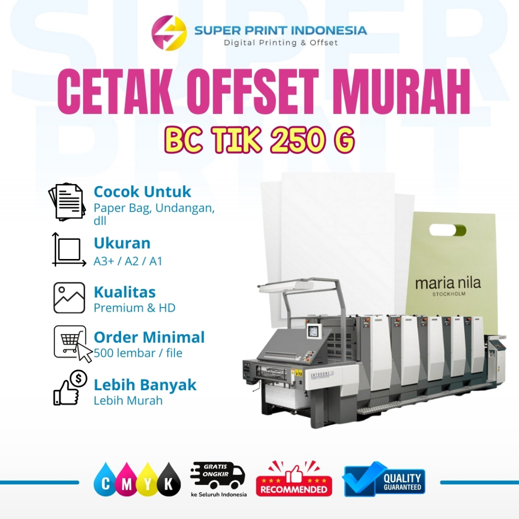 

CETAK OFFSET MURAH - KERTAS BC TIK 250G CETAK FULL COLOUR