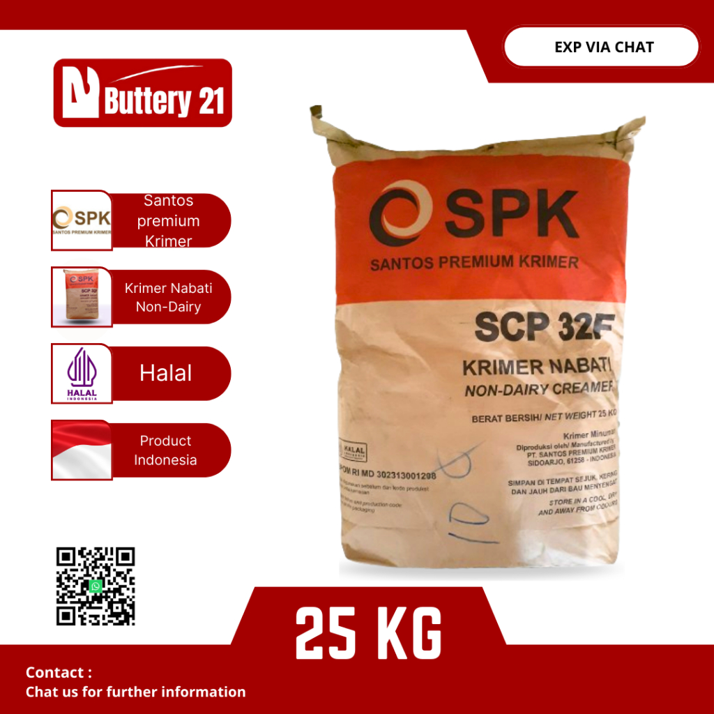 SANTOS PREMIUM KRIMER SCP 32F 25 KG/KRIMER NABATI NON-DAIRY CREAMER/SANTOS KRIMER NON DAIRY