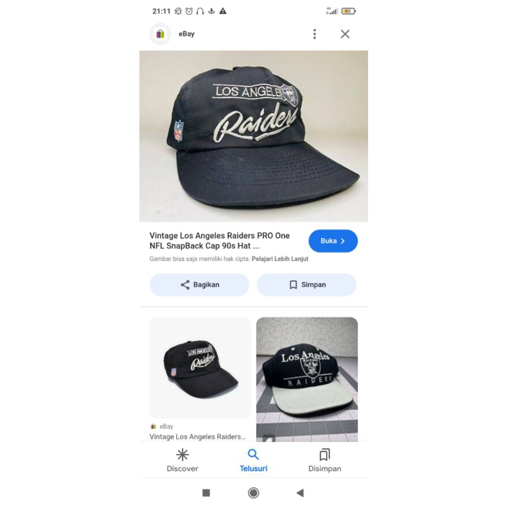 Snapback raiders nfl vintage script