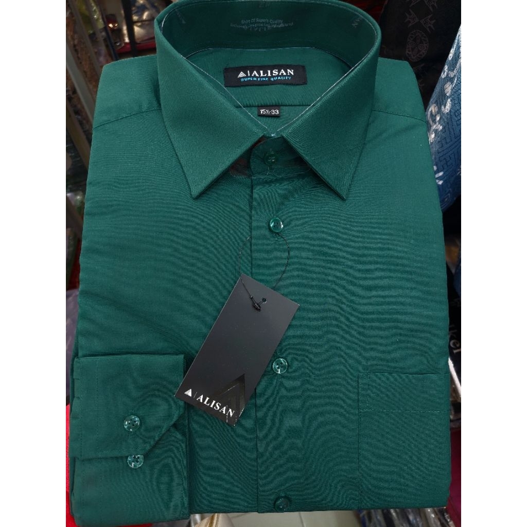 KEMEJA ALISAN WARNA HIJAU BOTOL OLIVE TARO SALEM REGULER FIT