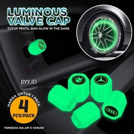 Tutup Pentil Ban Motor Mobil Glow In The Dark (4pcs)
