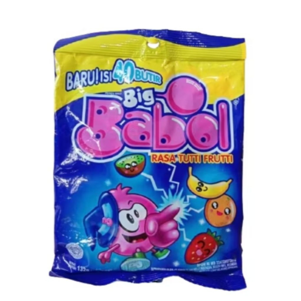 

Big Babol Bubble Gum Tuty Fruity 132gram(40 butir)/Permen Karet