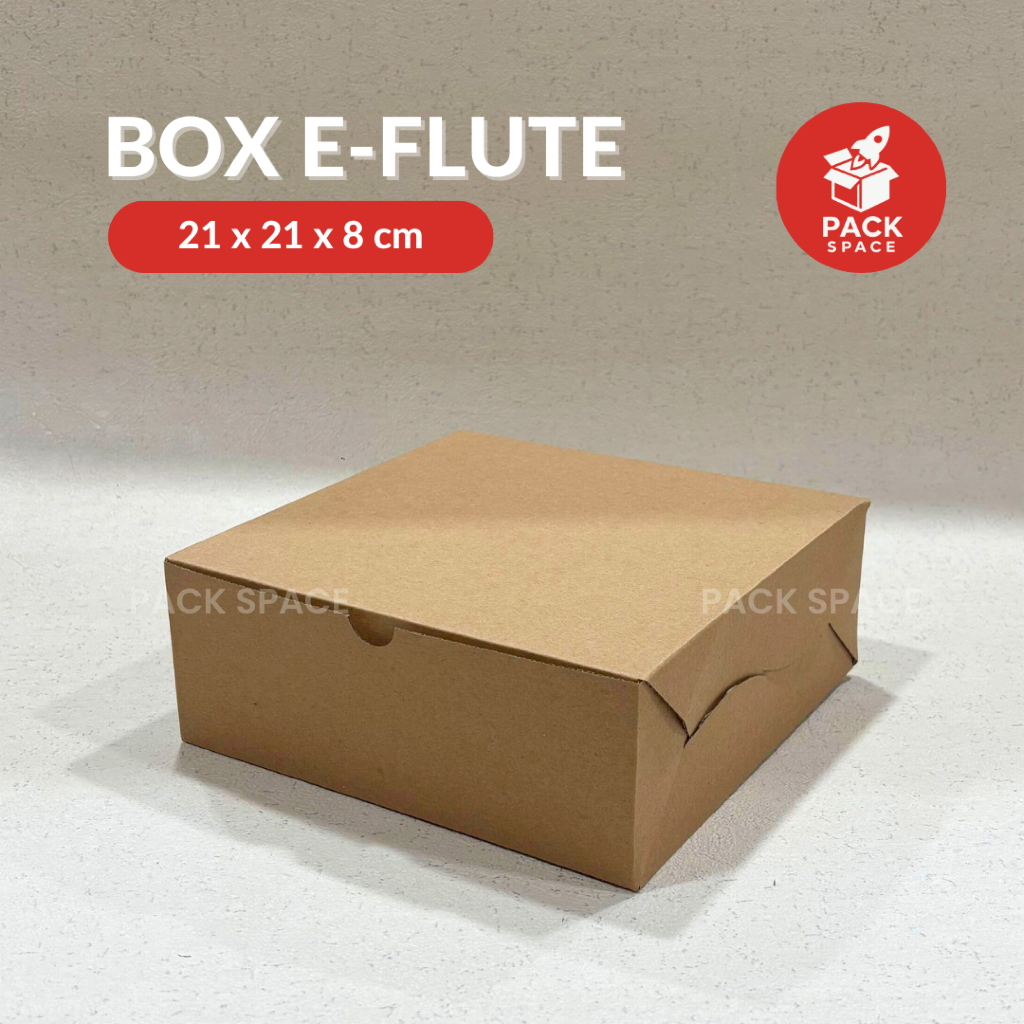 

Box Kardus E-Flute Coklat Untuk Packaging Olshop Sovenir Baju Kotak Kado Hampers 21x21x8 CM