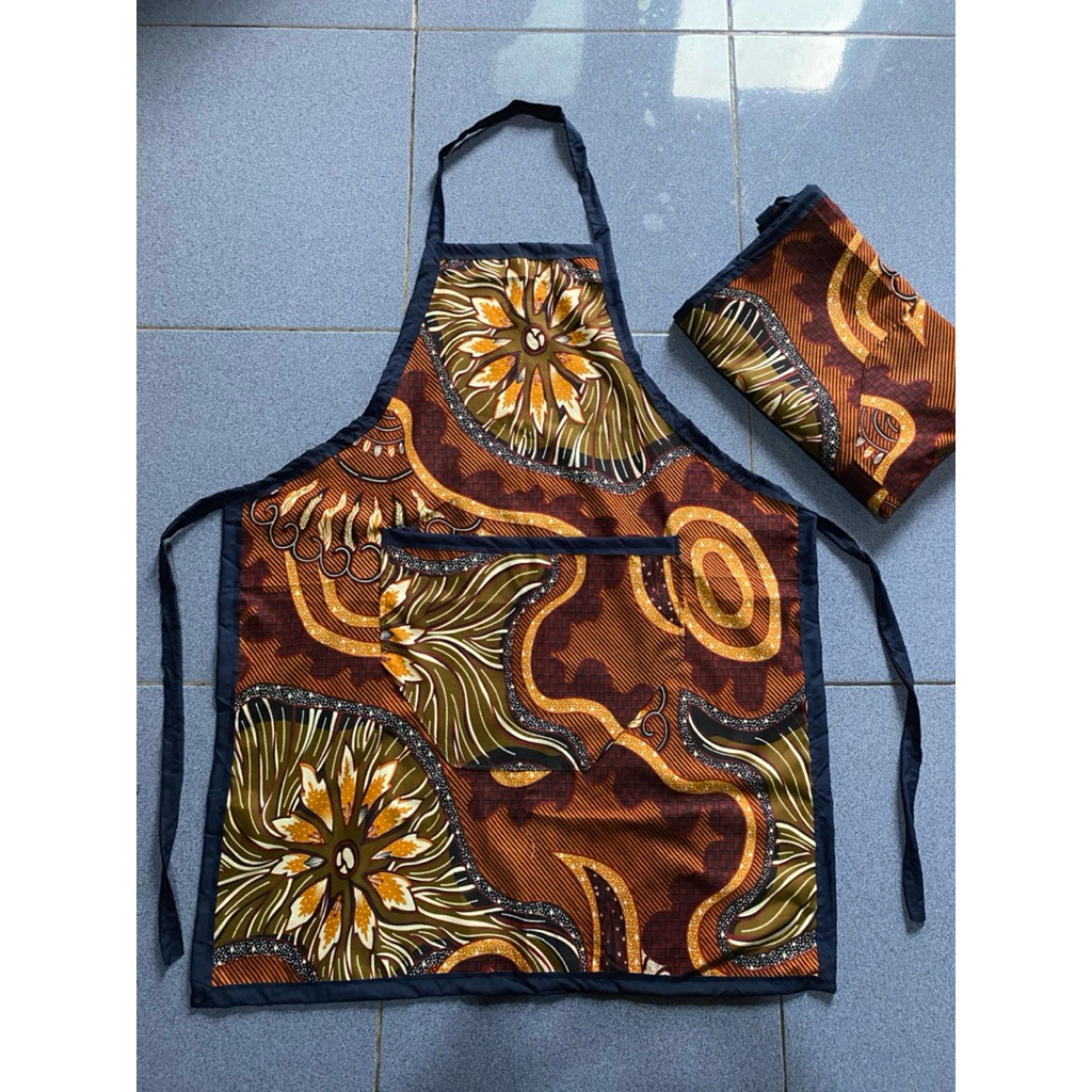 celemek jumbo uk65cmx80cm motif batik / celemek masak dewasa /apron masak