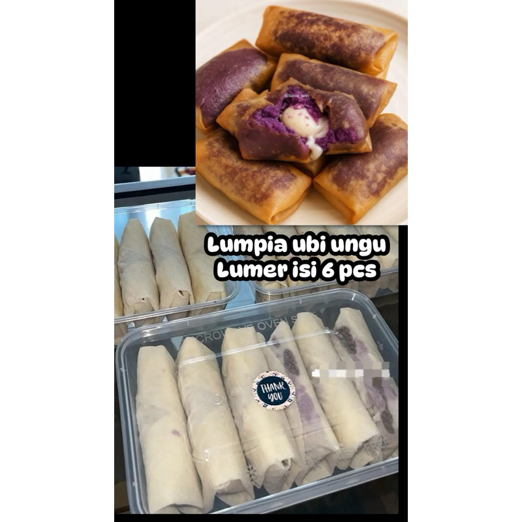 

lumpia ubi ungu lumer viral rasa coklat dan keju isi 6 pcs
