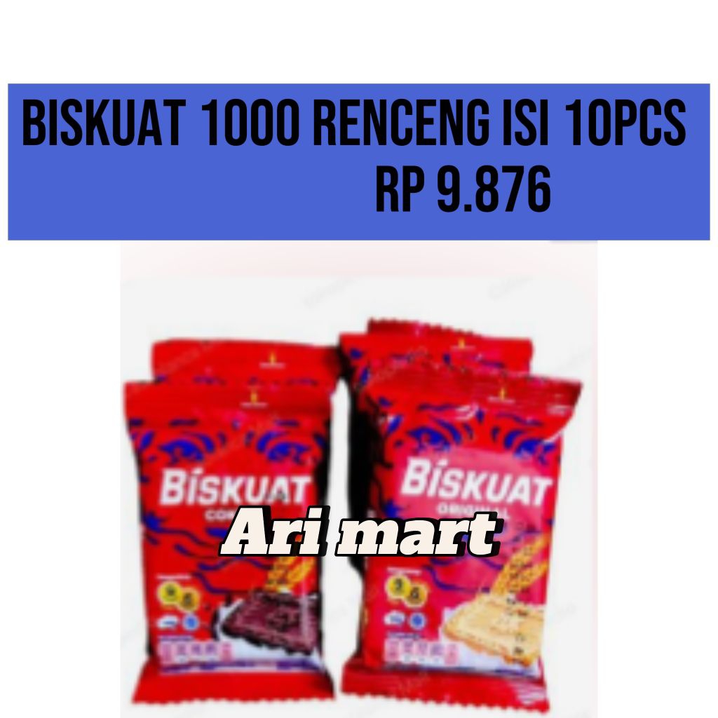 

Biskuat Mini Renceng 1000 – Camilan Enak Bergizi Isi 10 Pcs