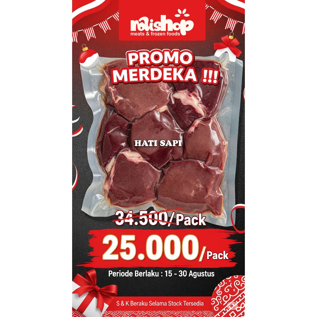 

Hati Sapi Segar 500gr – Vakum Pack Premium, Fresh, Bebas Bau