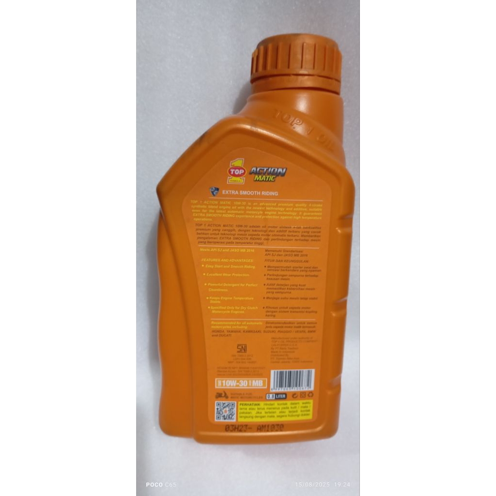 Oli Motor Matic TOP1 ACTION MATIC 10W-30 0.8 L