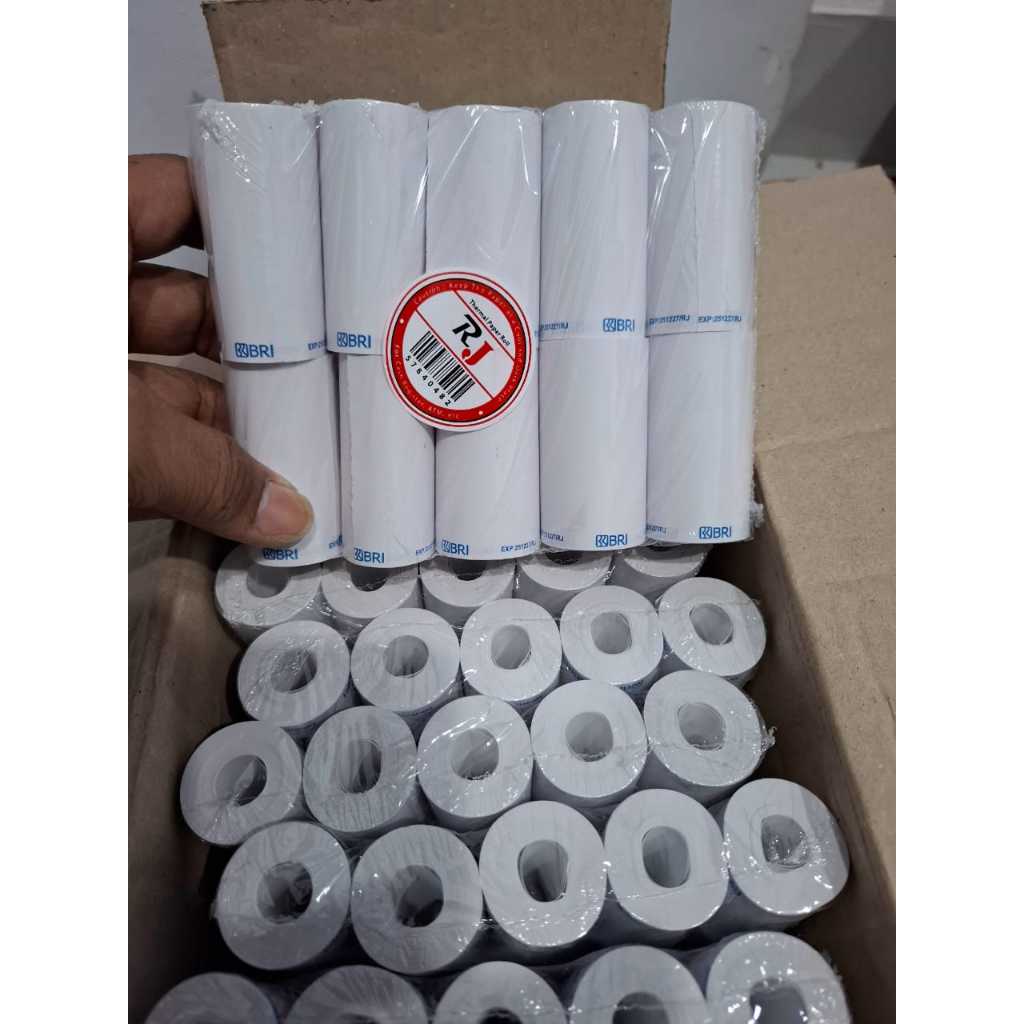 

Paket 1 DOS (100 Roll), KERTAS BRILink 57X30 merk RJ (Panjang 12 Meter)