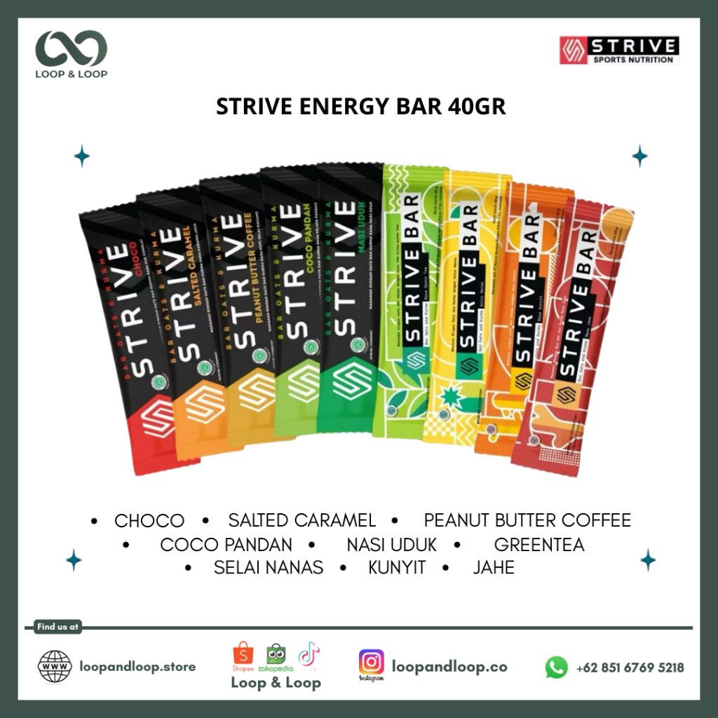 

STRIVE - Strive Energy Bar 40 gram - Energy Booster / Energy Bar / Strive Energy Bar