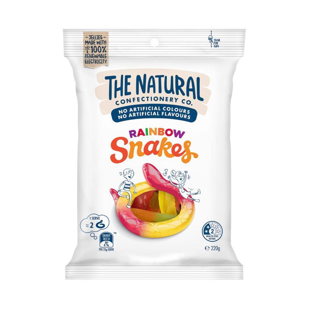

The Natural Confectionery Co. Rainbow Snakes Lollies | 220g AUSTRALIA