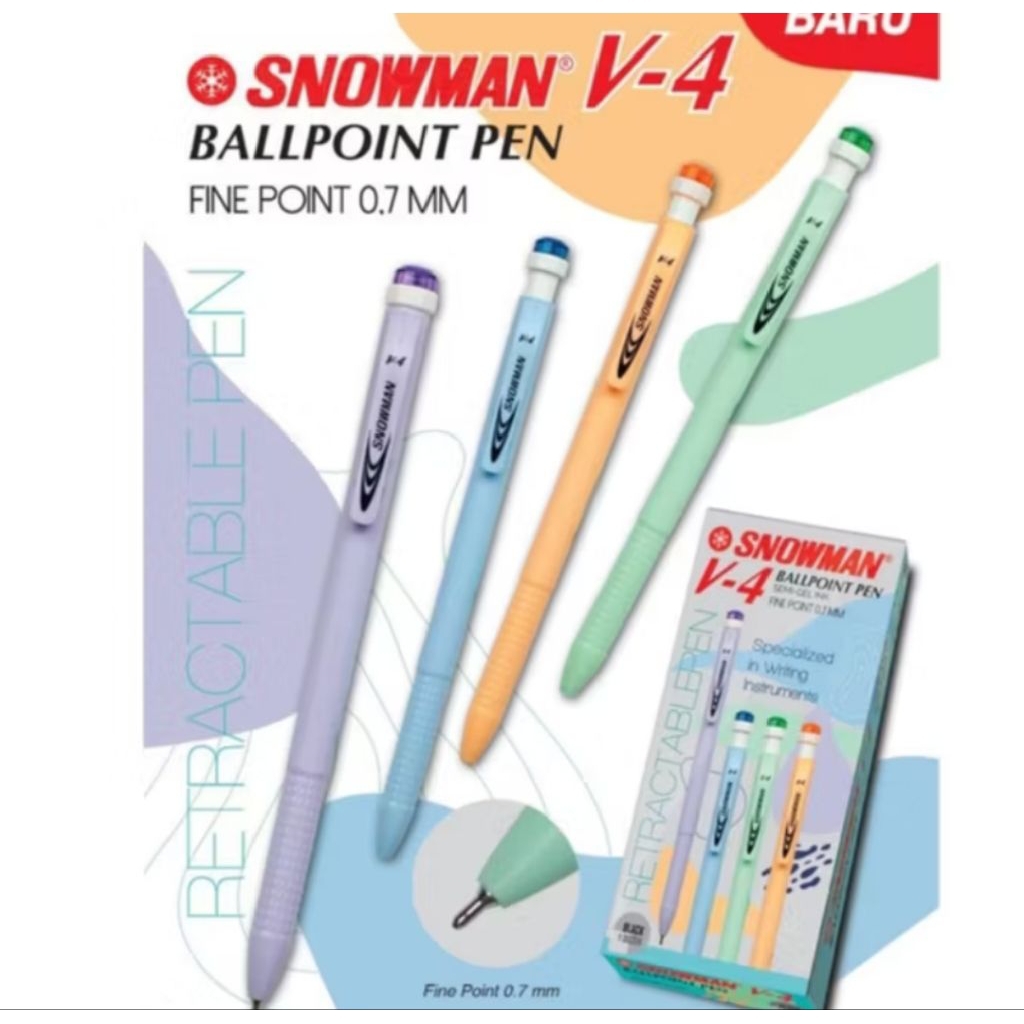 

Pulpen Snowman V4 0.7mm ( 1pak/12pcs )