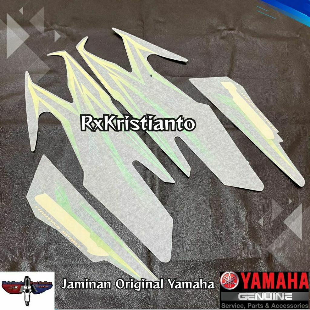 striping stiker sticker list body tangki tengki dan box bok aki rxking rx king 2005 hijau original