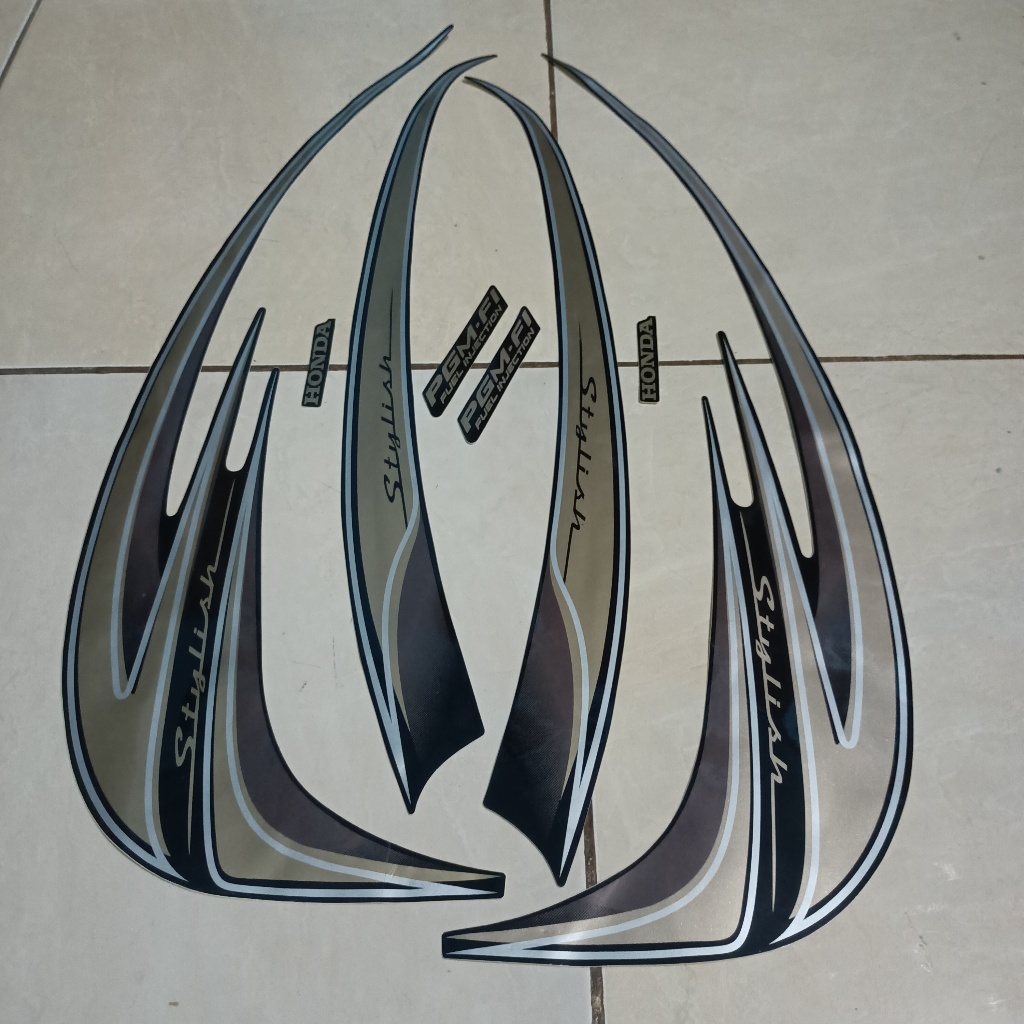 stiker striping honda scoopy stylish 2014 hitam lis body standar berkualitas original