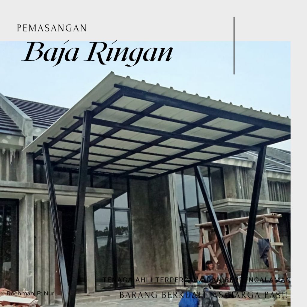 KANOPI BAJA RINGAN TERPASANG, BAHAN DAN JASA