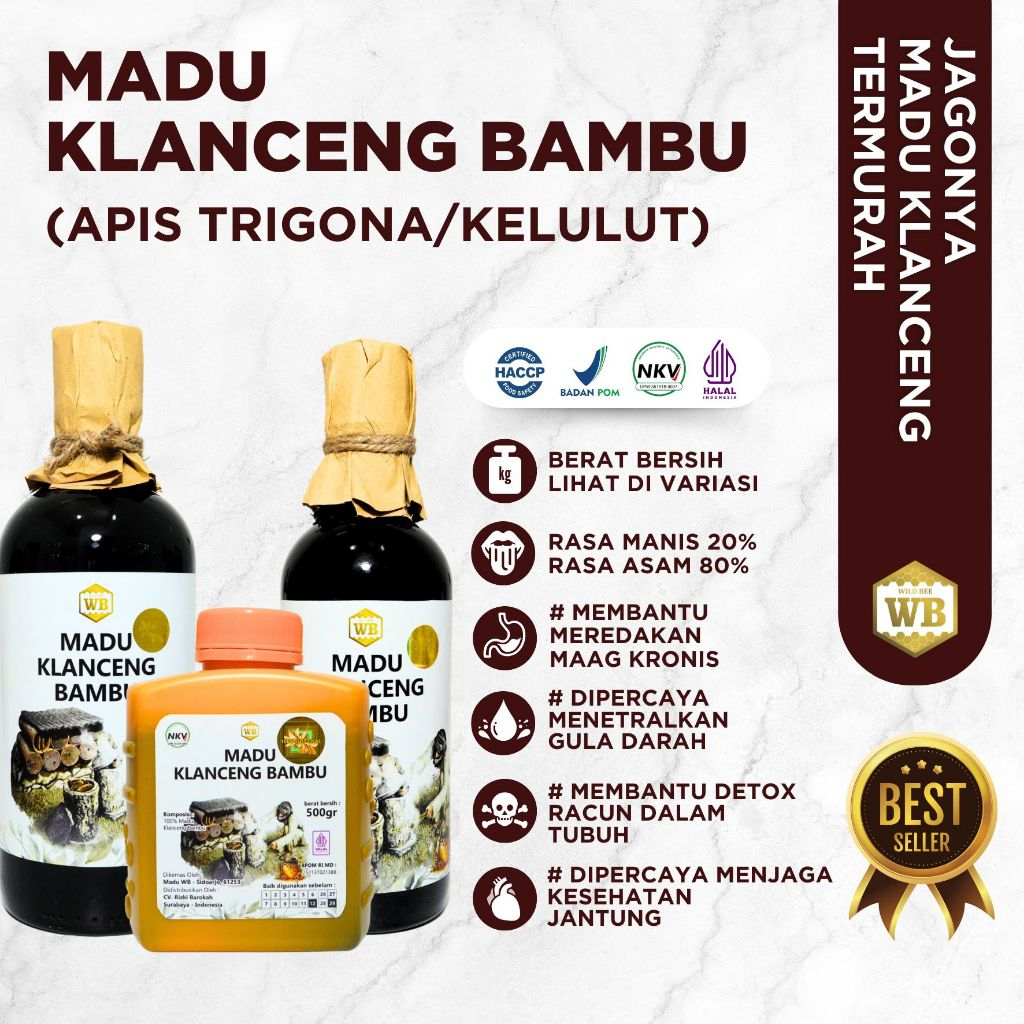

WB Wild Bee - Madu Klanceng Bambu / Lebah Apis Trigona - Wild Bee - Kemasan Ekonomis - Beli 10 Gratis 1