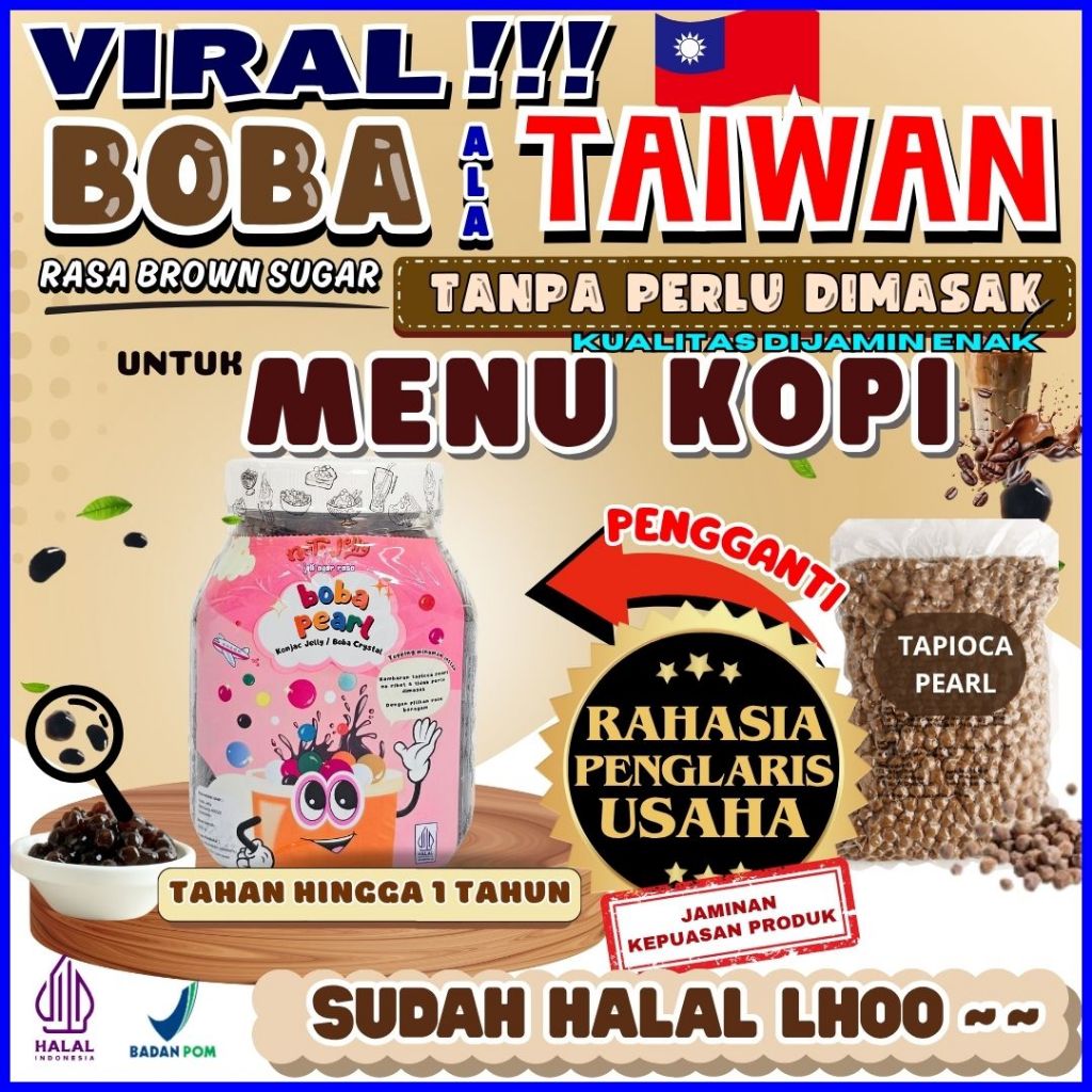 

BobaTapiocaPearlSiapSajiCocokDengan FRANKLIN Sirup Sirop Syrup - Boba Pearl Brown Sugar 1 Kg | Cocok Untuk Semua Jenis Minuman