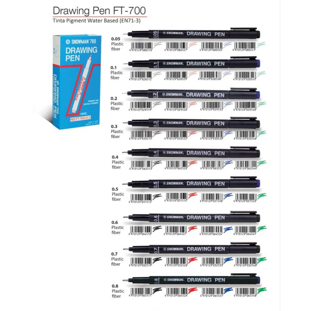 

PEN DRAWING HITAM SNOWMAN (pcs)