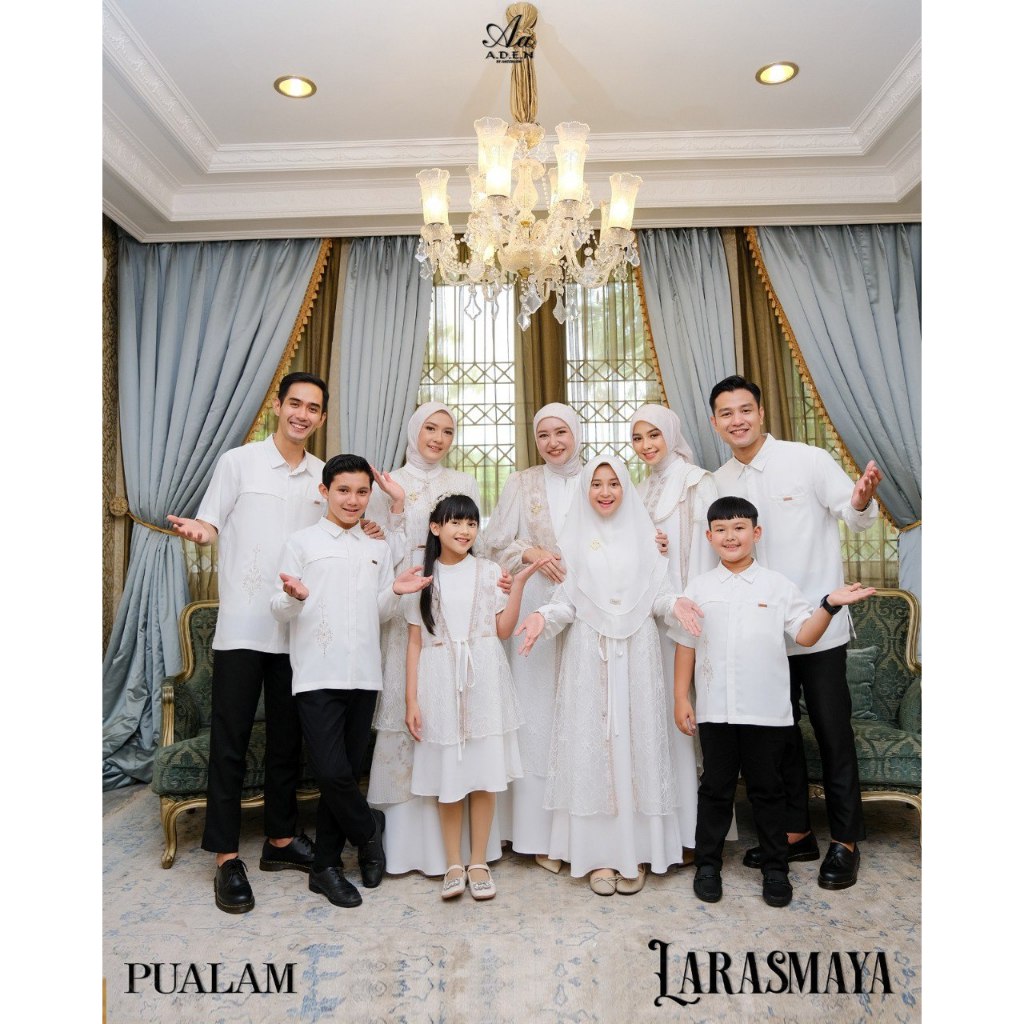 [PO s/d 24 Agustus] LARASMAYA FAMILY SERIES 2026 'PUALAM' by A.D.E.N. Hijab - Sarimbit 2026 - Sarimb