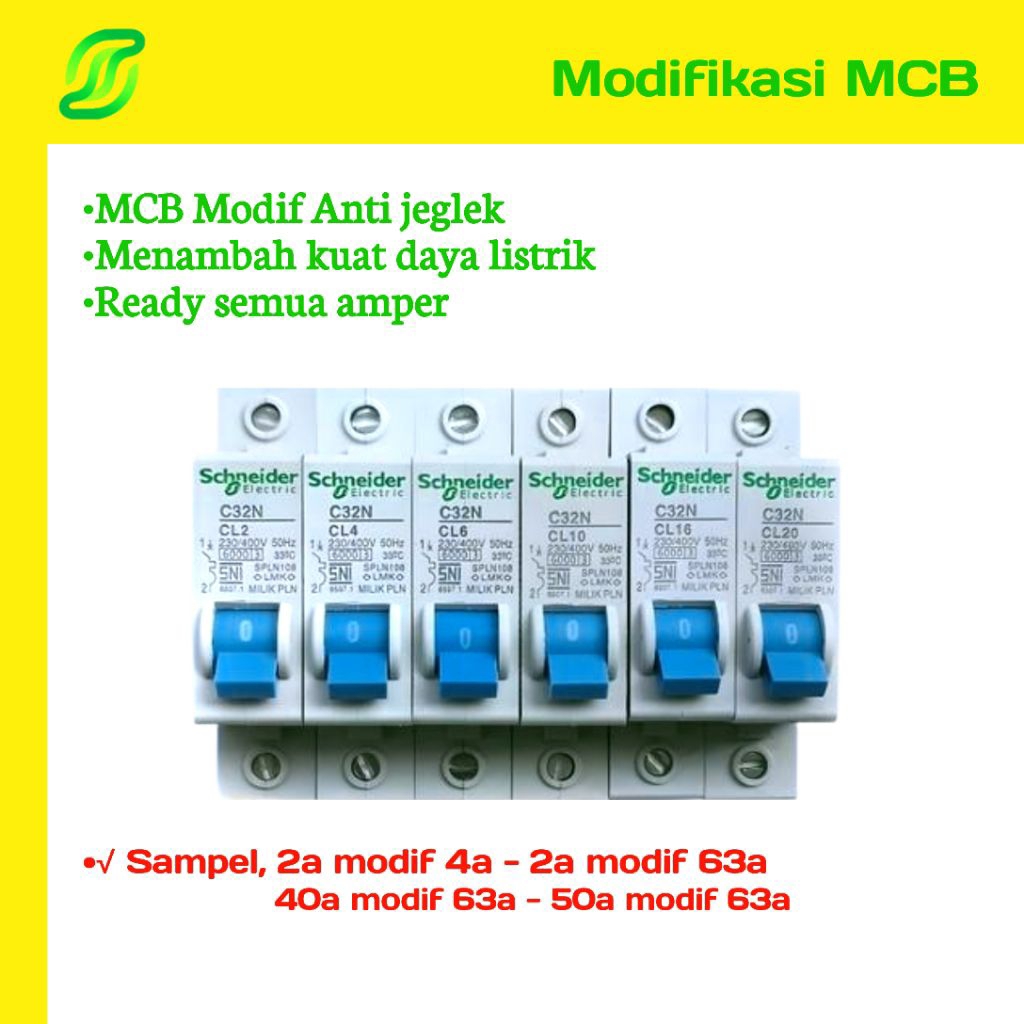 MCB Modif PLN anti jeglek 2a-50a bisa reques
