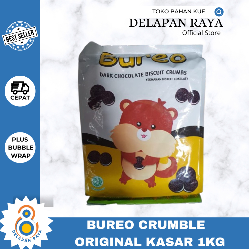 

BUREO Crumbs Biscuit Dark Chocolate 1kg / Crumble Bureo Kasar & Halus -8Raya
