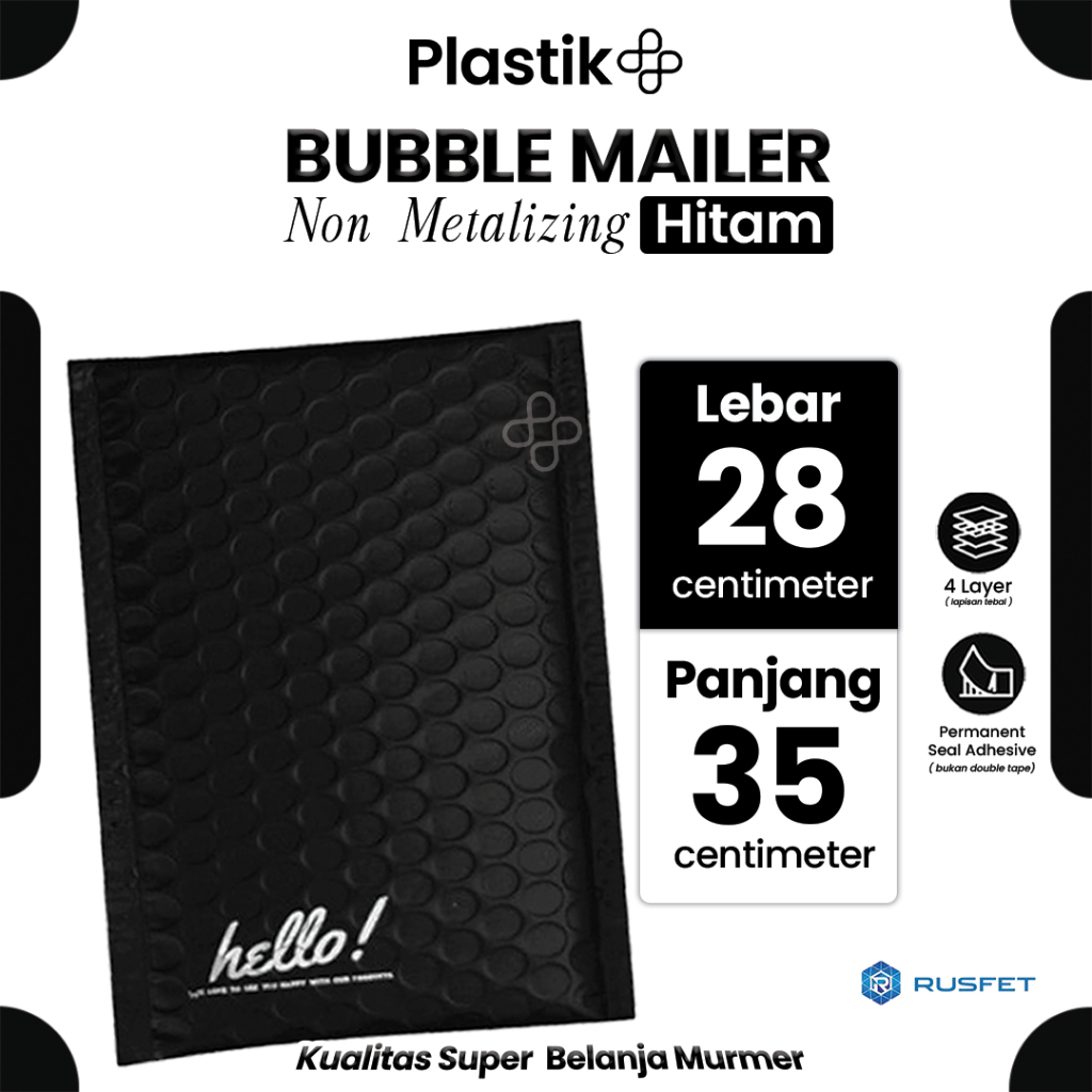 

Amplop Bubble Mailer Hitam / Black 28cm x 35 cm / Envelope Security Bag Mailer Harga Satuan
