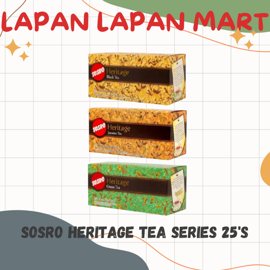 

Sosro Heritage Black Tea , Jasmine Tea , Green Tea 25's