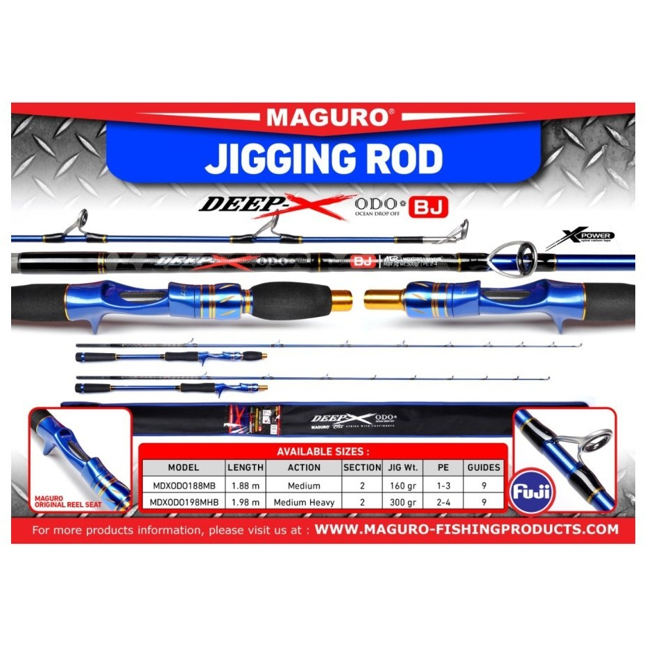 Joran OH Maguro Deeo X Odo BJ 188MB 198MHB Jigging Rod (Packing PVC)