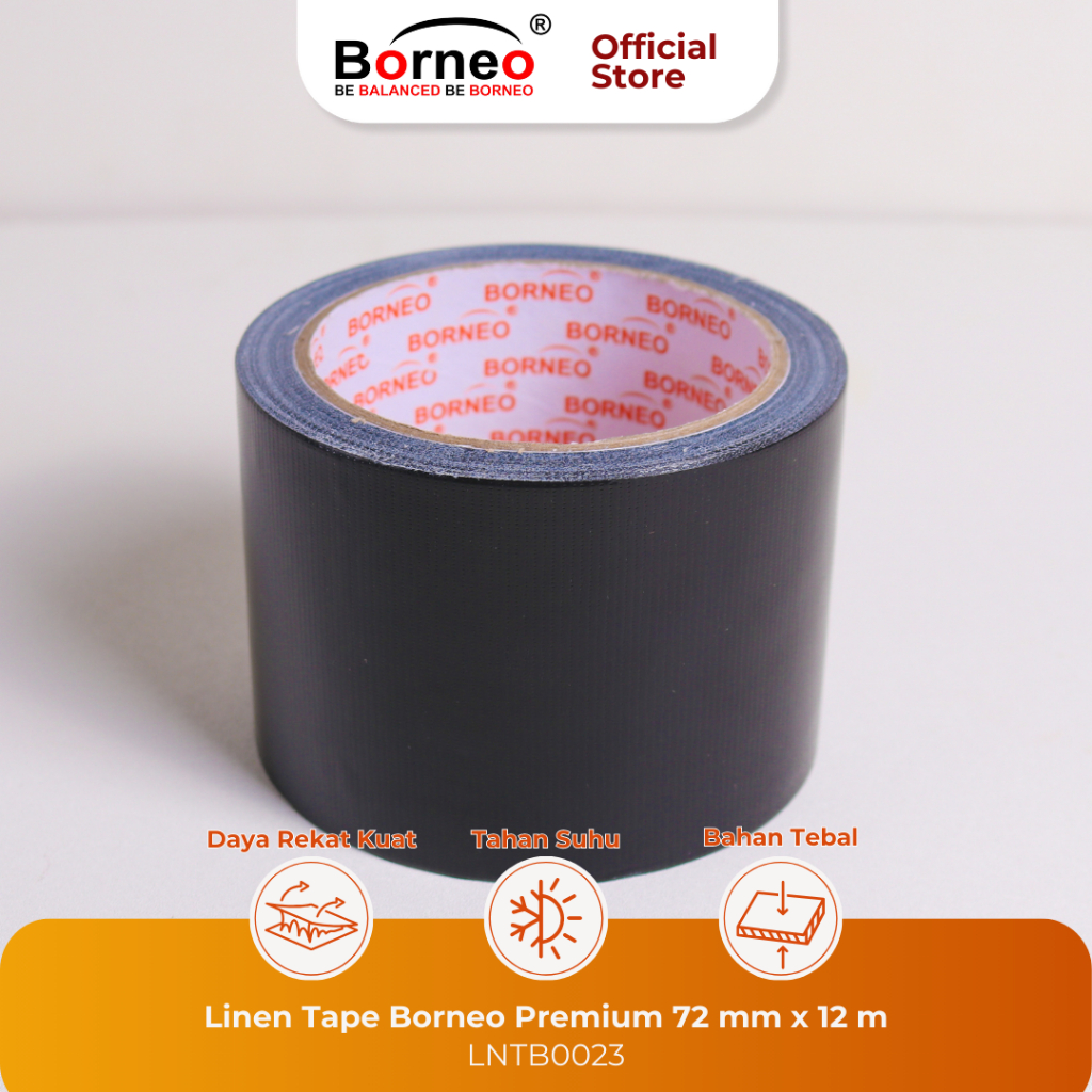 

Borneo Linen Tape / Lakban Kain Premium 72 mm x 12 m
