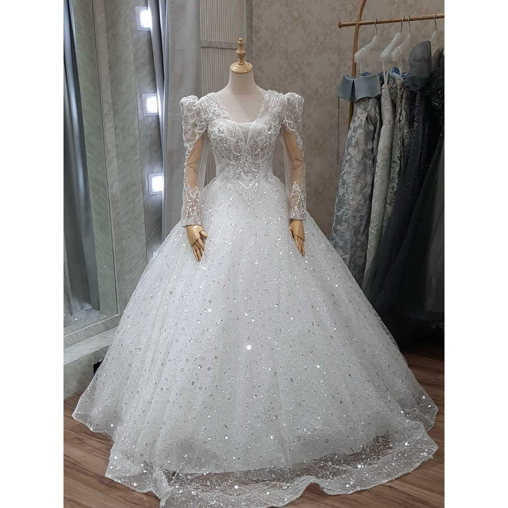 wedding dress korean party prewedding gaun