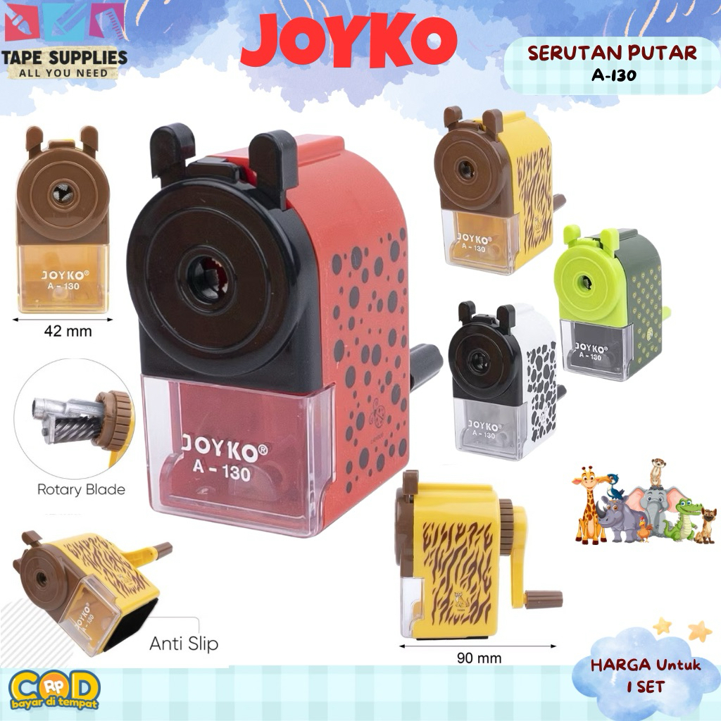 

SERUTAN JOYKO - Rautan Pensil Putar Sharpener / KUALITAS TERJAMIN A-130 / Rotary Blade Auto Feed Anti Slip