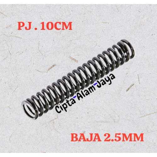 Per Spring Tekan 2.5 mm Baja Panjang 10 cm
