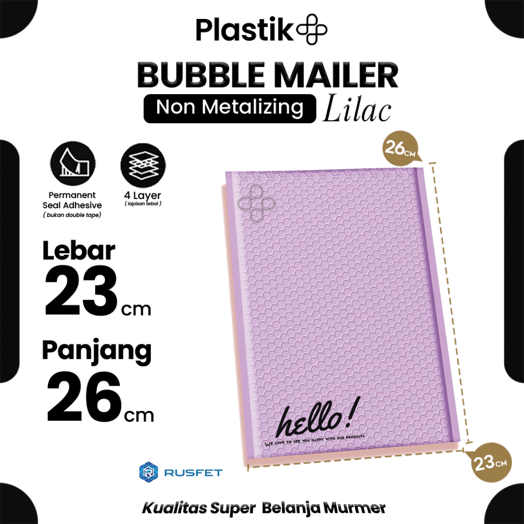 

AMPLOP BUBBLE MURAH | BUBBLE MAILER | LIGHT PURPLE 23X26CM