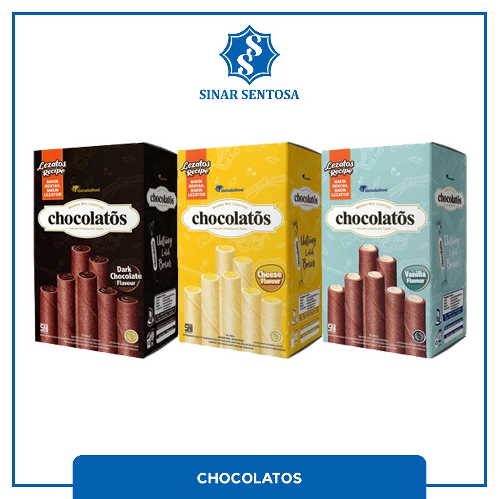 

Chocolatos Stick – Rasa Keju, Cokelat & Vanila | Wafer Roll Renyah Isi Krim Lezat