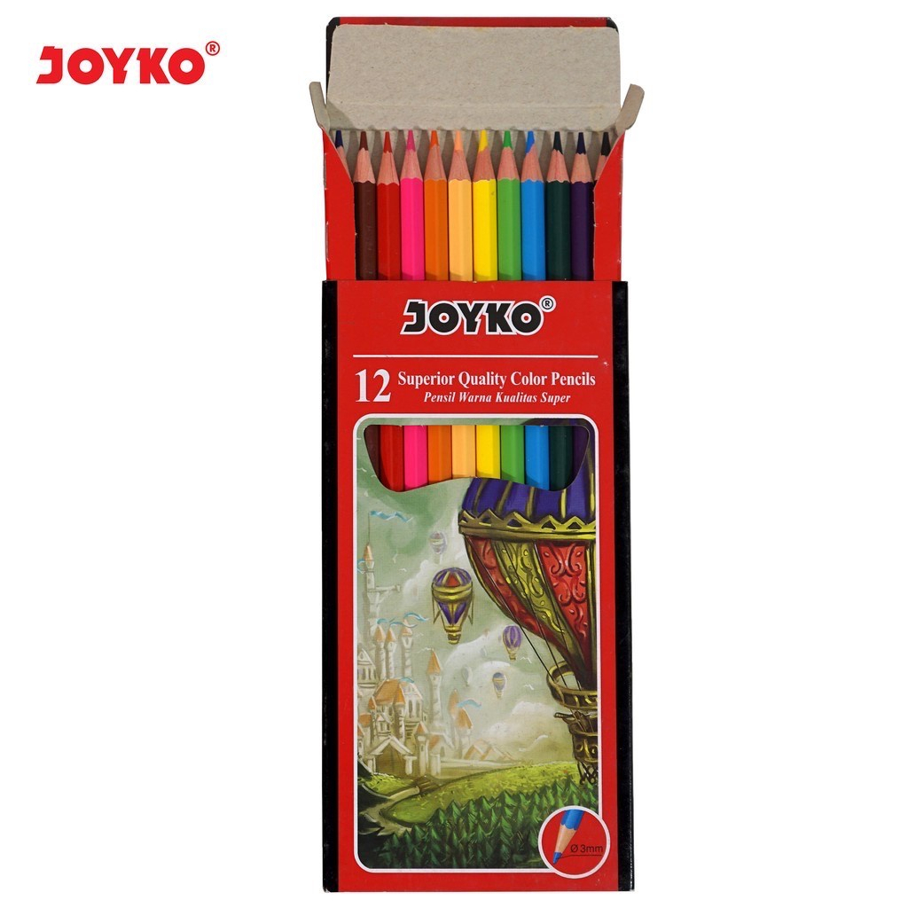 

GROSIR MURAH Pensil Warna 12 Panjang JOYKO ASLI/Color Pencil Besar 12
