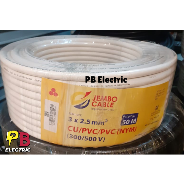 Kabel NYM 3 x 2.5 mm Merk Jembo /Kabel NYM 3 x 2,5 mm Jembo / Kabel NYM 3x2.5 Jembo (Roll)
