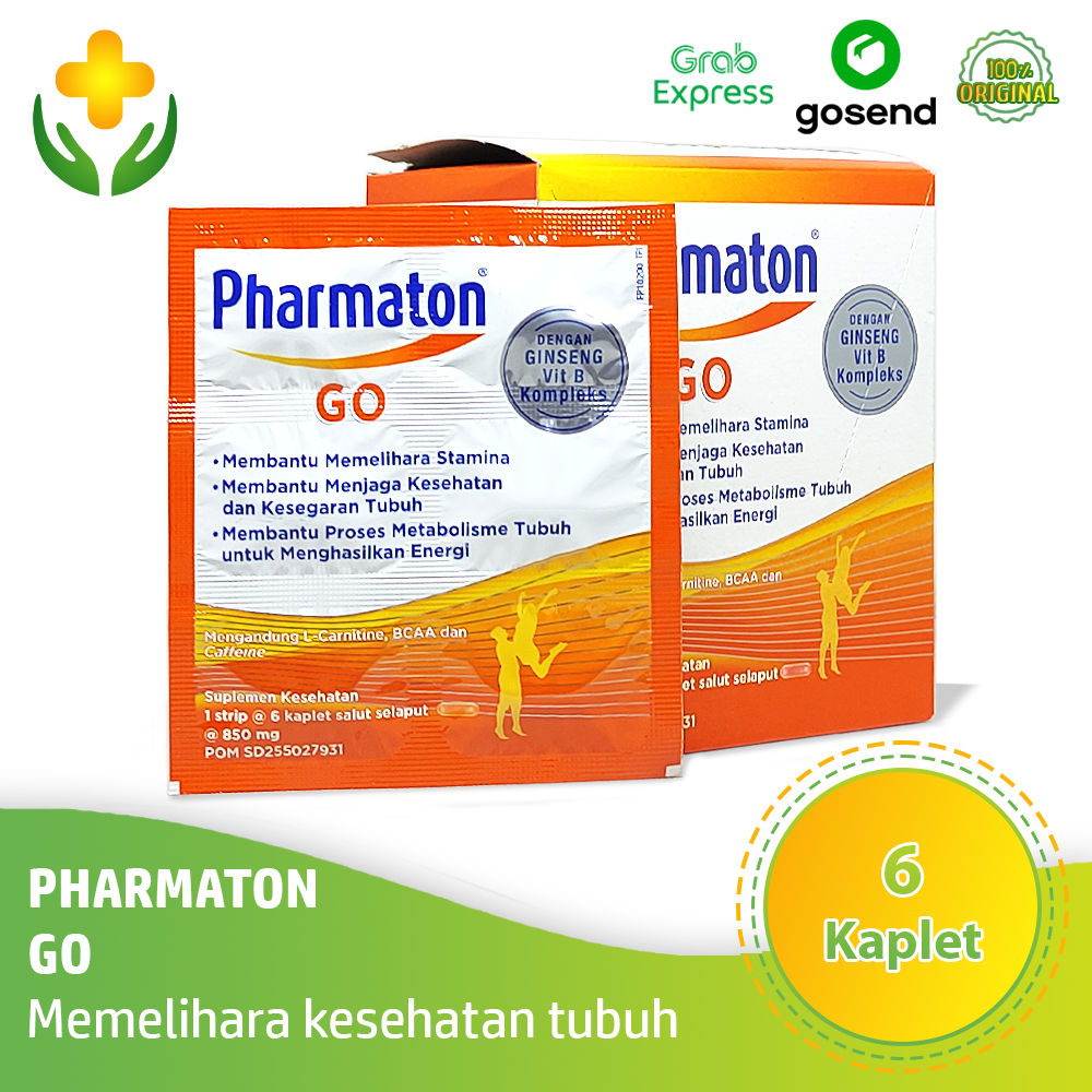 Pharmaton GO 1 Strip isi 6 Kaplet - Vitamin Kesehatan & Stamina