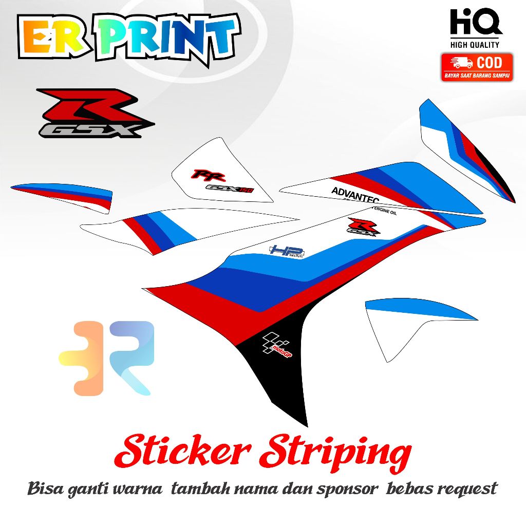 Striping Suzuki GSX 150r Sticker 1 Full Set Kanan Kiri Variasi  Desain Bmw