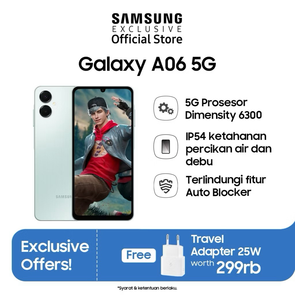 HP Samsung A06 Ram 4GB/64GB keadaan baru termurah selombok