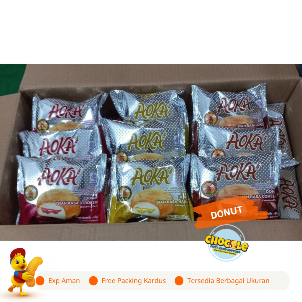 

PROMO 9.9 ROTI AOKA DONAT 65G II PUSAT SNACK COKLAT FROZEN FOOD KILOAN ORIGINAL II CEMILAN INDOFOOD II JABODETABEK