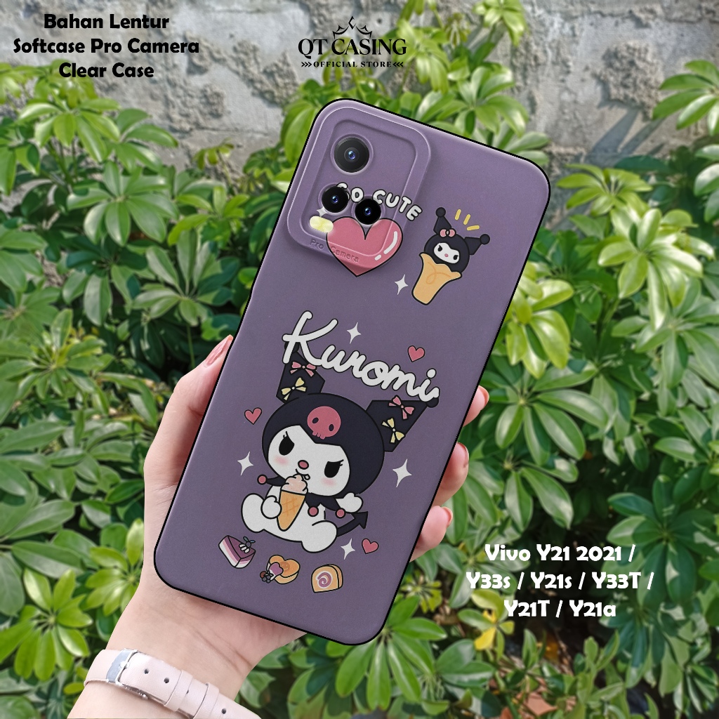 Case For Vivo Y21 2021 / Y33s / Y21s / Y33T / Y21T / Y21a - Softcase Pro Camera Motif Kartun Kuromi