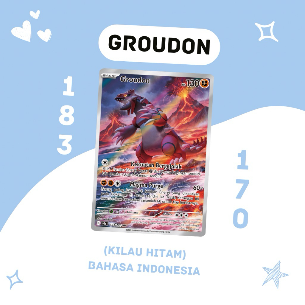 Groudon AR SV3S 183/170 Pokemon TCG Indonesia