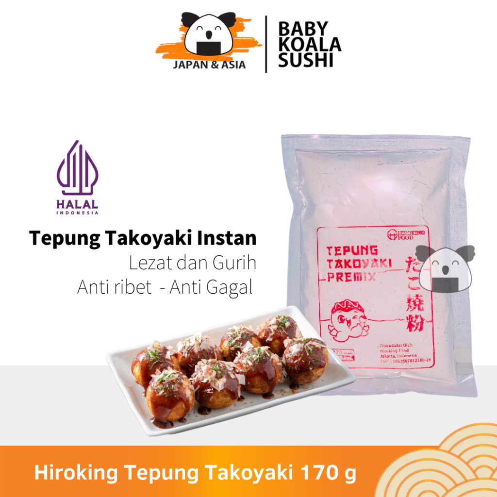 

HIROKING FOOD Tepung Takoyaki Premix 170 g Halal