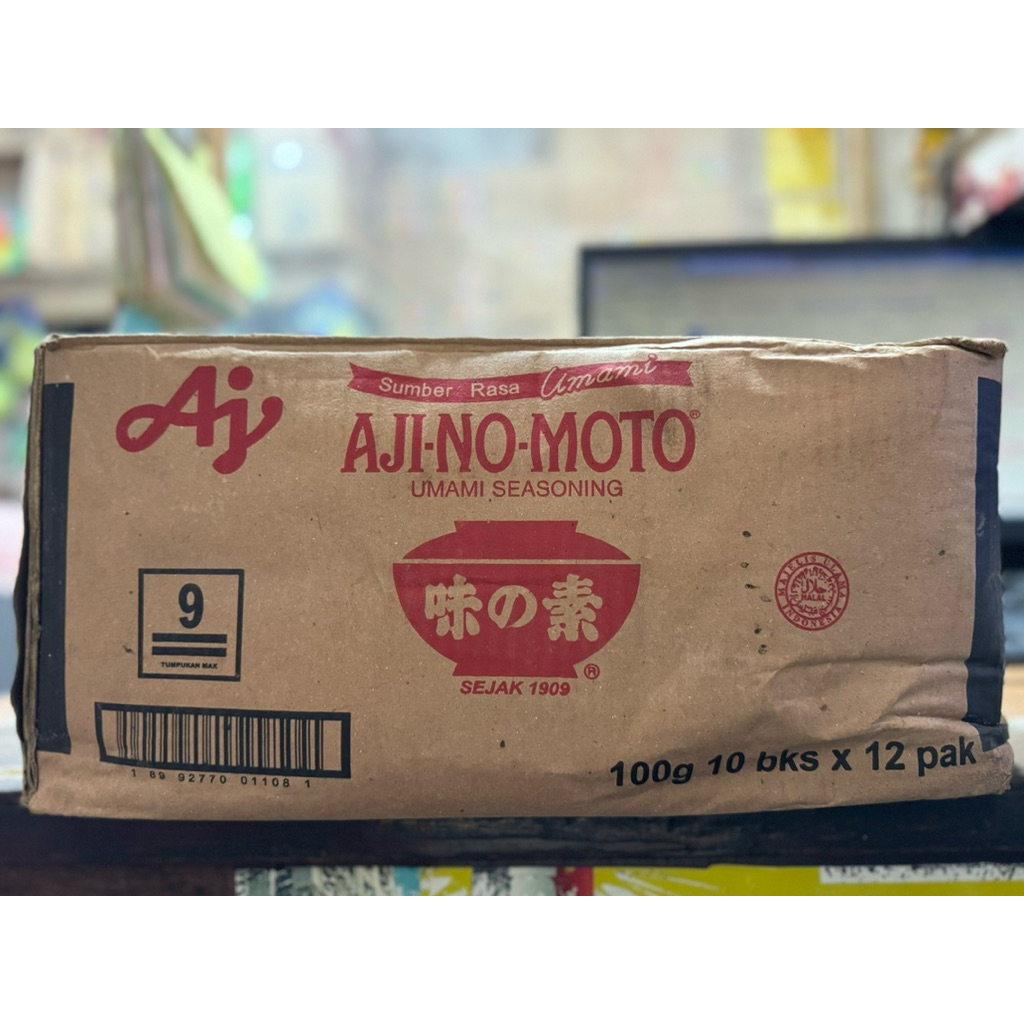 

Ajinomoto 100 gram @ 120 bks / 1 dus