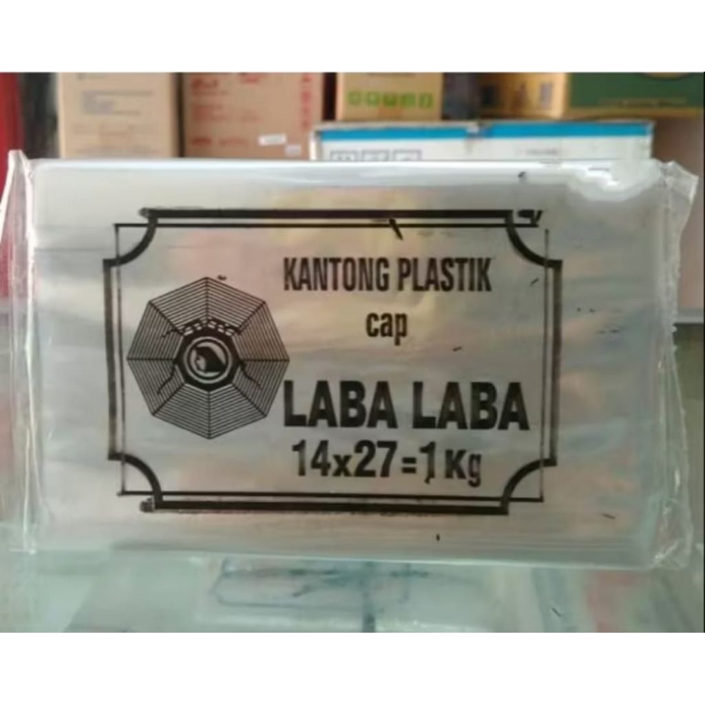 Plastik bening 1 kg Laba Laba 14x27 cm