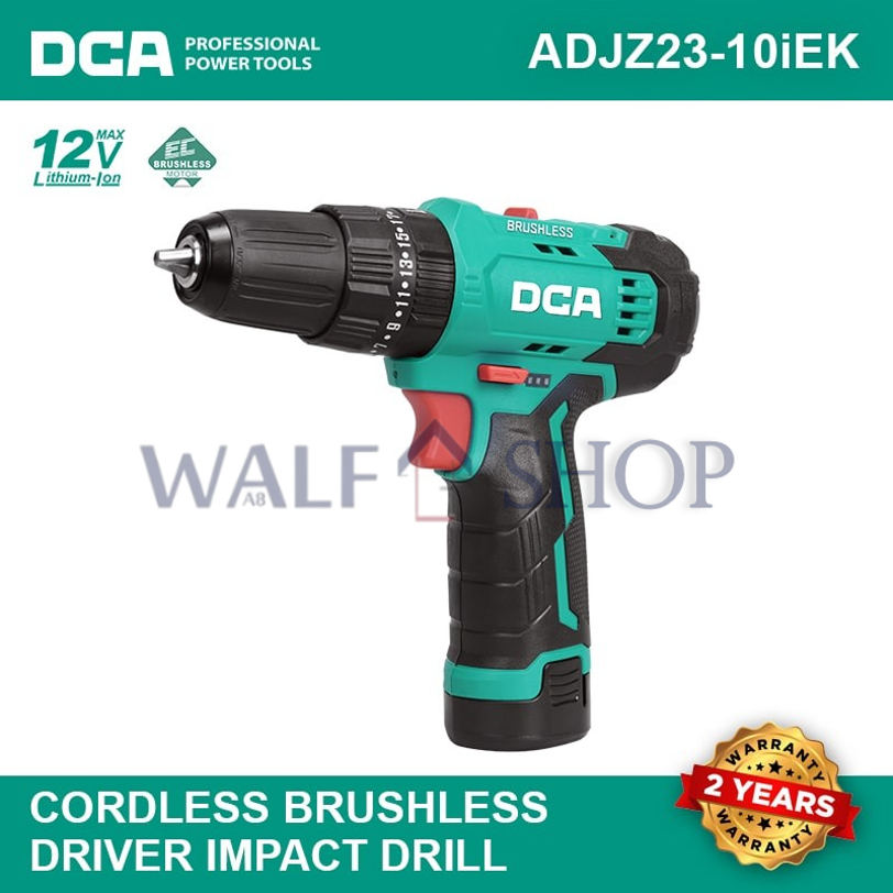 DCA ADJZ23-10iEK CORDLESS BRUSHLESS HAMMER DRILL 10MM-12V