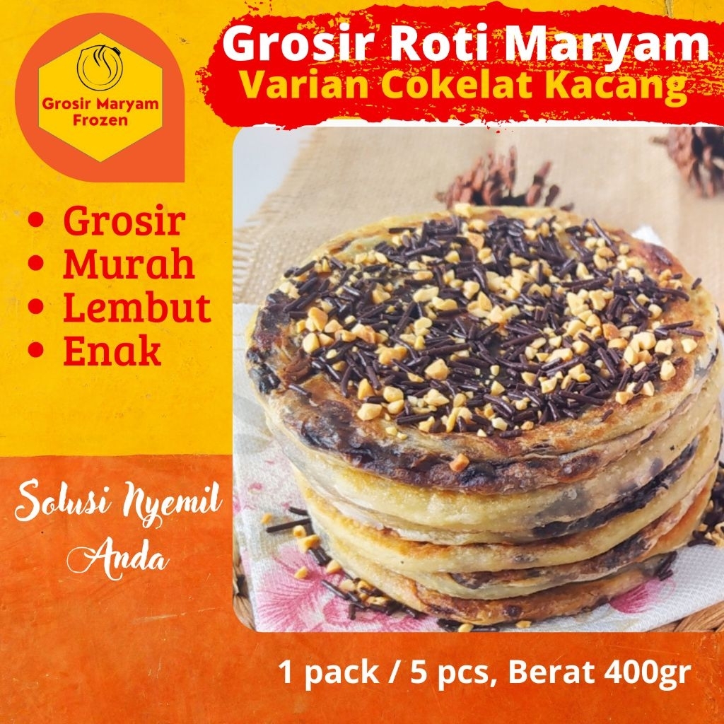 

ROTI MARYAM / COKELAT KACANG / ROTI CANAI COKLAT KACANG / CANE / FROZEN FOOD / GROSIR / MAKANAN BEKU / CAMILAN SNACK / 1 PACK 5 PCS / MURAH / SURABAYA