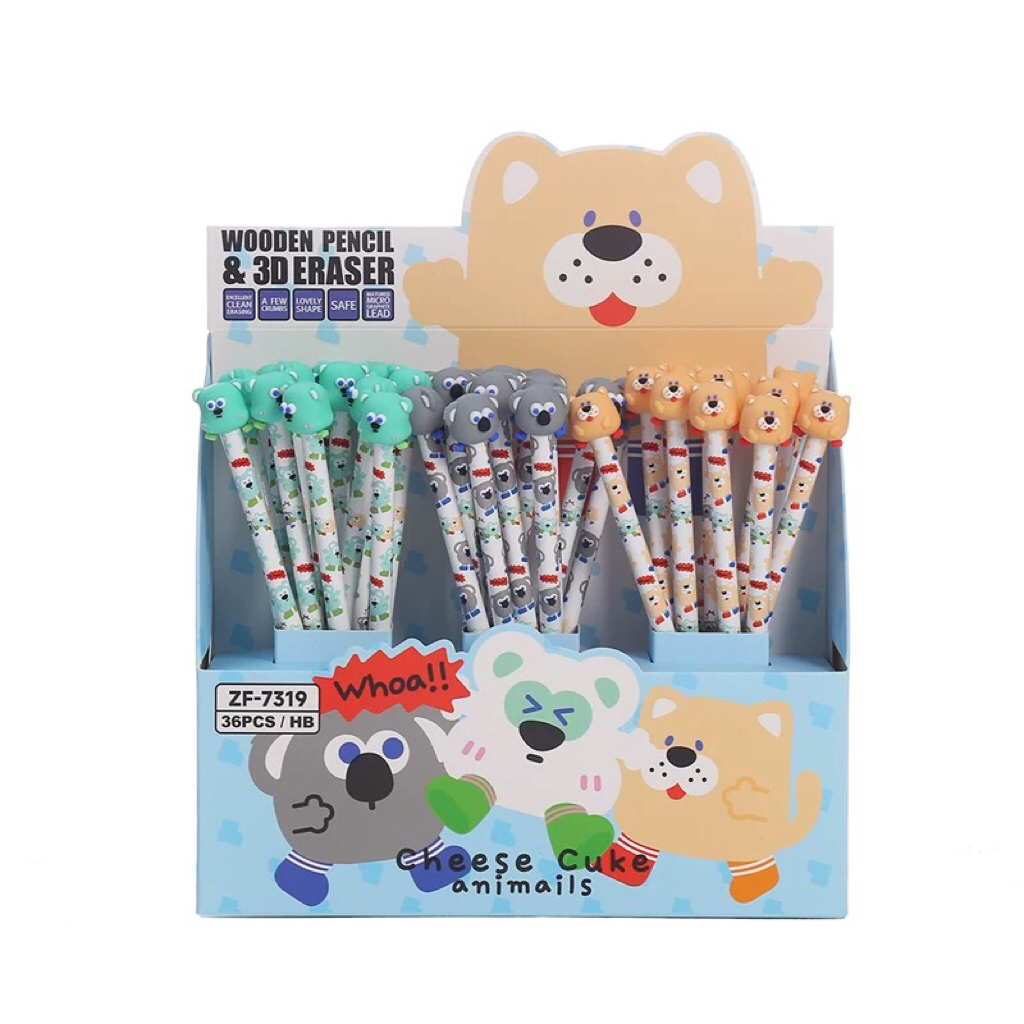 

PENCIL KAYU BERUANG + PENGHAPUS DIATAS PENSIL PER 3-(192)